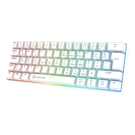 GamePower Lyra 60% RGB Mekanik Klavye Beyaz