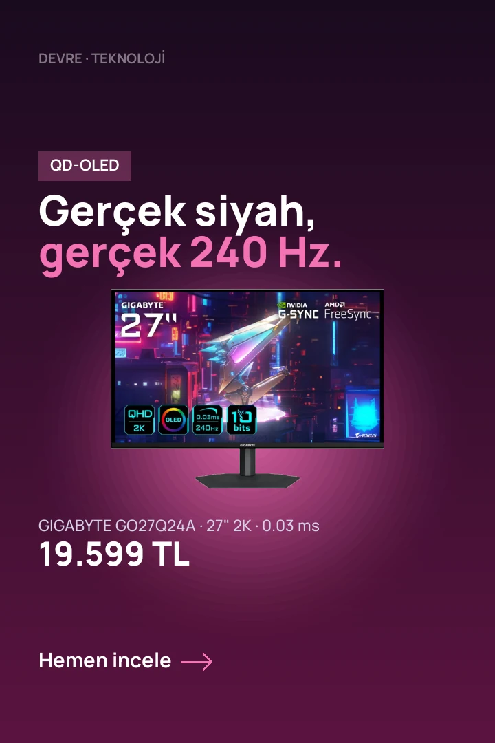QD-OLED: GIGABYTE GO27Q24A · 27" 2K · 0.03 ms